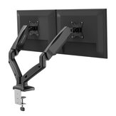 BlitzWolf® BW-MS3 Dual Monitor Stand with Dual Pneumatic Arms, 360° Rotation, +90° to -45° Tilt, 180°Swivel, Adjustable Height and Cable Management