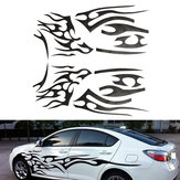 2 pegatinas de vinilo negro con gráficos para automóviles, patrón de fuego, decoración universal del cuerpo del auto