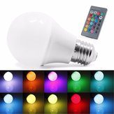 E27 5W RGB 16 اللون LED Globe Bulbs RGB LED ضوء with 24Key Rmote مراقبة AC 85-265 