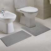 Ensemble de 2 tapis de toilette en mousse à mémoire de forme et velours de corail super absorbants pour sol de salle de bain