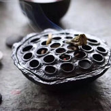 Lotus Seedpod Incense Coil Burner Fresh Alloy Holder Tibet Yoga Meditation Home Censer Decor