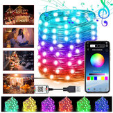 5M / 10M / 20M bluetooth APP RGB LED Kerst String Light Muziekmodus USB Boom Decoratieve Lamp DC5V Kerstversiering Opruiming Kerstverlichting