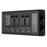 200W 12V til 220V DC/AC Bilstrøm Inverter med 4 USB 2 Universal Socket Uavhengig Switch Voltage Digital Display