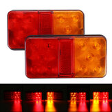 2 fari posteriori a LED 10 rosso+ambra per rimorchio, camion, roulotte, furgone. 12-80V