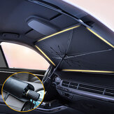 مظلة لحماية زجاج السيارة - مظلة سيارة قابلة للطي لحماية الشمس تغطي الأشعة فوق البنفسجية تعزل حرارة الزجاج الأمامي للسيارة