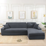 Capa de sofá elástica cinza, sólida, macia e antiderrapante, lavável, protetora de móveis para a sala de estar