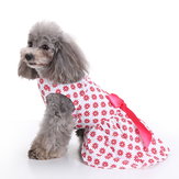 Vintage Rosa Polka Dot Hund Kleid für Haustier Kleidung Weste Shirts