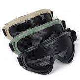 Óculos de proteção táticos com rede para caça, tiro, airsoft, bicicleta e moto, resistência a choques