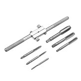 Drillpro 6pcs M4-M12 Thread Tap Hand Tap with Tap Wrench Combination Thread Tap Drill Bit Adjustable Tapping Tool