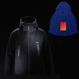 RUNYON IPX7メンズウィンターグローブ、充電式調節可能な電気加熱ジャケットコート、洗える防水レインプルーフソフトダウンジャケット。