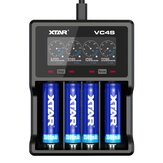 XTAR VC4S スマートバッテリーチャージャー 18650チャージャー QC3.0高速充電 USB入力 3.7V 1.2V AA AAA バッテリーチャージャー