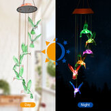 Solarne veterné zvončeky s kolibríkom a farebným LED svetlom - darček pre mamu a starú mamu na dekoráciu záhrady alebo domu