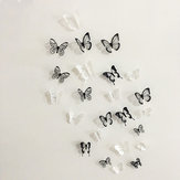 Miico 18 stks 3d zwart wit vlinder muursticker koelkastmagneet home decor sticker art applique