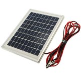 12V 5W 25.5 x 19 x 1.5CM PolyCrystalline Solar Panel With Alligator Clip Wire