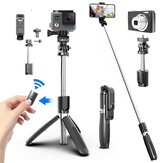 Bakeey L02 bluetooth Wireless Selfie Stick All in One Tripod Foldable & Monopods Lighting Remote Control for Smartphones And Sports Action Cameras