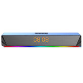 Langjing A8 Ηχείο υπολογιστή RGB Light Effect bluetooth USB Rechargeging Clock Display AUX U Disk TF Card Input Stereo Speaker System