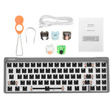 Kit de teclado com layout FEKER 70% Hot Swappable NKRO RGB Backlight Type-C Placa de montagem PCB com fio CNC de alumínio anodizado Caso 71 Chaves Kit personalizado