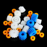 Conjunto de engranajes de motor de gusano de husillo de plástico de 26 piezas y fundas de 2 mm, 2,3 mm, 3 mm, 3,17 mm, 4 mm