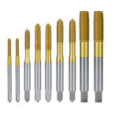 Drillpro Titanium Coating Extrusion Taps M2-M12 Fluteless Forming Machine Plug Taps Metric Screw Thread Tap Drill Metal Threading Tools