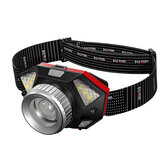 Warsun L2 LED Lanterna de cabeça super brilhante 6 modos 90° ajustável à prova d'água USB recarregável Lanterna de pesca com sensor de movimento para ciclismo