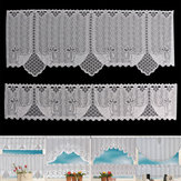 2PCS Lace Coffee Cafe Window Tier Curtains Kitchen Dining Room Home Decor Set