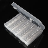 Colección de monedas Caja 100 Uds. Moneda redonda de 30MM Caso almacenamiento transparente Caja contenedor de plástico Organizador