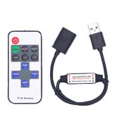 Control remoto inalámbrico RF Mini USB para atenuador LED de 11 teclas para una tira de color único