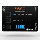 Caricabatterie HTRC S680 80W 6A AC a DC Mini RC per batterie LiPo/LiFe/LiHv/Lilon/1-15S Nimh da 1-6s con adattatore 15V6A