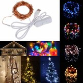 10M 100 Waterproof USB LED Fairy String Copper Wire HoliDay Light with Switch for Party Decor