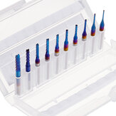 10pcs 0.8-3.0mm Μπλε NACO επικαλυμμένο PCB κοπής καρβιδίου χάραξη άλεσης κοπής για CNC εργαλείο