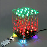 4x4x4 dwukolorowa dioda LED Cube 3D Light Square elektroniczny zestaw do majsterkowania z pilotem