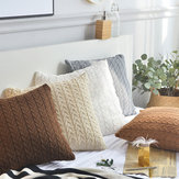 Capas de almofada em malha de algodão 100% decorativas e elásticas para sala de estar, carro, escritório