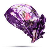 Cappello a turbante floreale etnico da donna in raso con stampa all'aperto Cappucci chemio traspiranti 