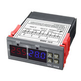 Termostato electrónico de control de temperatura dual inteligente de doble visualización, ajustable a temperaturas duales, con pantalla digital STC-3008 110-220V