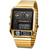 BOAMIGO F928 Fashion Men Digital Watch Date Week Display Chronograph 3 Time Zone Waterproof LED Dual Display Watch