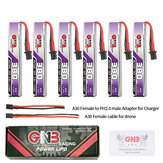 6 stk Gaoneng 3,8V 380mAh 60C 1S LiHV-batteri A30-stik med adapterkabel til Happymodel Mobula6 BetaFPV Meteor65