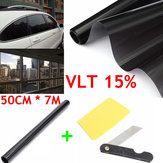 50cm X 7m 15% VLT Czarna folia do przyciemniania szyb w rolce na samochód, dom, biuro i handel