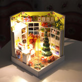 iiecreate Y-001 Boldog Karácsonyt DIY babaház bútorok fényhuzatával ajándék dekoráció gyűjtemény