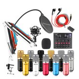 Microphone à condensateur GAM-800W pour l'enregistrement sonore, kit avec carte son V8 pour la radio, le chant, l'enregistrement et le karaoké KTV