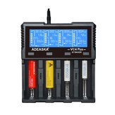 ADEASKA VC4 PLUS Akıllı LCD Ekran USB Batarya IMR için Şarj Cihazı / Li-ion Ni-MH / Ni-Cd / LiFePO4 Batarya 