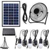3 * 3W solare Ricarica USB del pannello di alimentazione luce a led con kit di ventilazione per la casa esterna campeggio