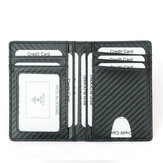 DKER TQ-303 Кошелек для кредитных карт и прав водителя из карбонового волокна с кожаным чехлом, органайзером мини-кошелька с прозрачным окном