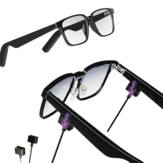 Bakeey KX32 TWS bluetooth 5.3 Occhiali intelligenti con auricolari Bluetooth, altoparlanti duali, cancellazione del rumore, audio surround, impermeabili, blocco della luce blu, occhiali audio smart con caricatore magnetico