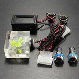 LED Thermometer 3 Way Flow Meter For Water Liquid Cooling System with 2 Barbs