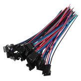 Excellway® 10 conjuntos de cabos JST SM de 15cm com conectores macho e fêmea, com fio de 4 pinos, calibre 22AWG e passo de 2,54mm
