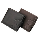 Men Business Leather Black Coffee Retro zipper Wallet