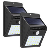 2pz Luce Solare 30 LED Sensore di Movimento PIR Lampada di Sicurezza per Esterni Giardino Percorso Impermeabile