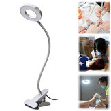 USB Flexible Clip-On LED Прикроватная тумбочка для чтения Белая / теплая белая портативная макияж Ночная съемка Лампа