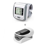 Digitális LCD csukló vérnyomásmérő és ujj pulzus oximéter OLED SpO2 és PR készletek