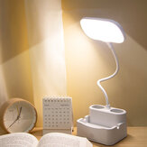 Multifunksjonell LED-skrivebordslampe Øyeventil Hybelbordlesing Studie Pennholder Bordlampe